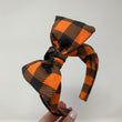 Load image into Gallery viewer, Orange & Black Buffalo Plaid BellaBow XL