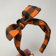 Load image into Gallery viewer, Orange & Black Buffalo Plaid BellaBow XL