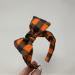 Load image into Gallery viewer, Orange & Black Buffalo Plaid BellaBow XL