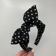 Load image into Gallery viewer, Black and White Polka Dots BellaBow