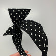 Load image into Gallery viewer, Black and White Polka Dots BellaBow XL