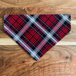 Load image into Gallery viewer, Plaid With Silver Stripe Pet Bandana