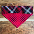 Load image into Gallery viewer, Plaid With Silver Stripe Pet Bandana