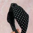 Load image into Gallery viewer, Black With White Polka Dots Knotband