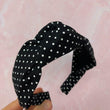 Load image into Gallery viewer, Black With White Polka Dots Knotband
