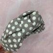 Load image into Gallery viewer, Grey With White Polka Dots Knotband