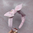 Load image into Gallery viewer, Pink & White Stripe Seersucker BellaBow