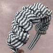Load image into Gallery viewer, Gray & White Stripe Seersucker BellaXO