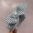 Load image into Gallery viewer, Gray & White Stripe Seersucker BellaBow