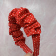 Load image into Gallery viewer, Red With White Polka Dots BellaXO (Ruched Band)