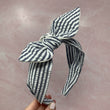 Load image into Gallery viewer, Gray & White Stripe Seersucker BellaBow