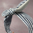 Load image into Gallery viewer, Gray & White Stripe Seersucker BellaBow