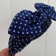 Load image into Gallery viewer, Navy With White Dots Hairband
