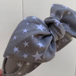 Load image into Gallery viewer, Grey with White Stars Hairband