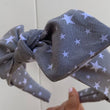 Load image into Gallery viewer, Grey with White Stars Hairband