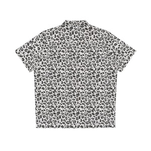 Snow Leopard Hawaiian Button Up Shirt