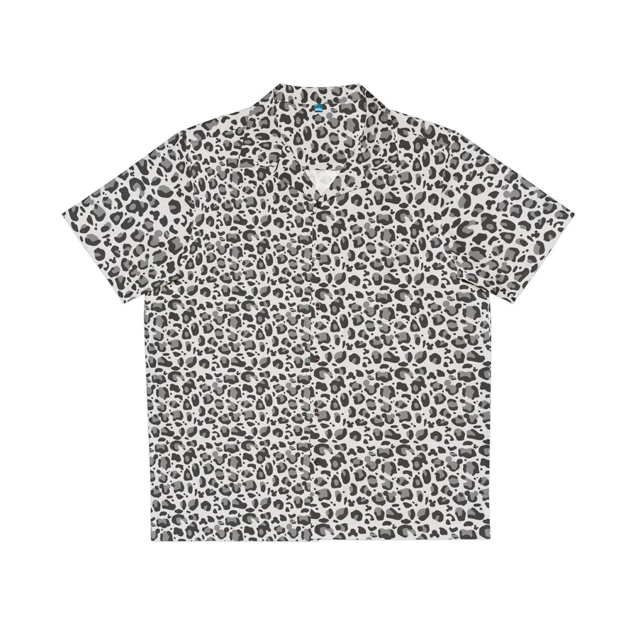 Snow Leopard Hawaiian Button Up Shirt