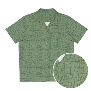 Dinosaur Print Hawaiian Button Up Shirt