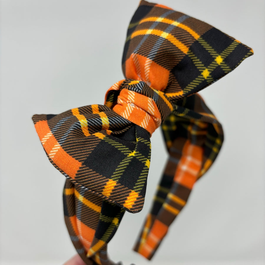 Pumpkin Plaid BellaBow XL