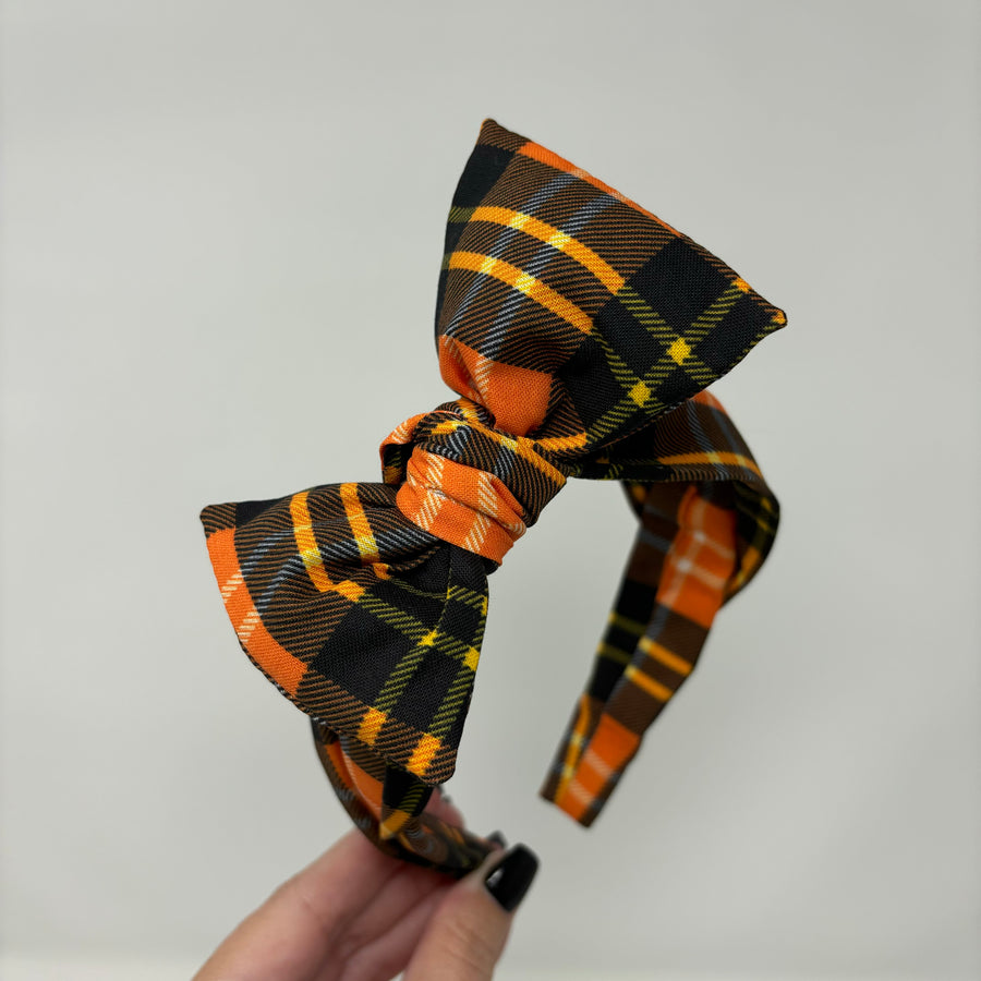 Pumpkin Plaid BellaBow XL