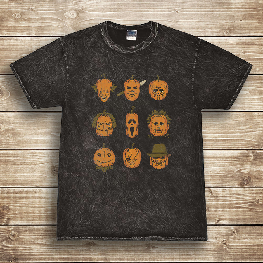 "Faces of Horror Pumpkins" Tee (Vintage Wash)