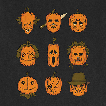 "Faces of Horror Pumpkins" Tee