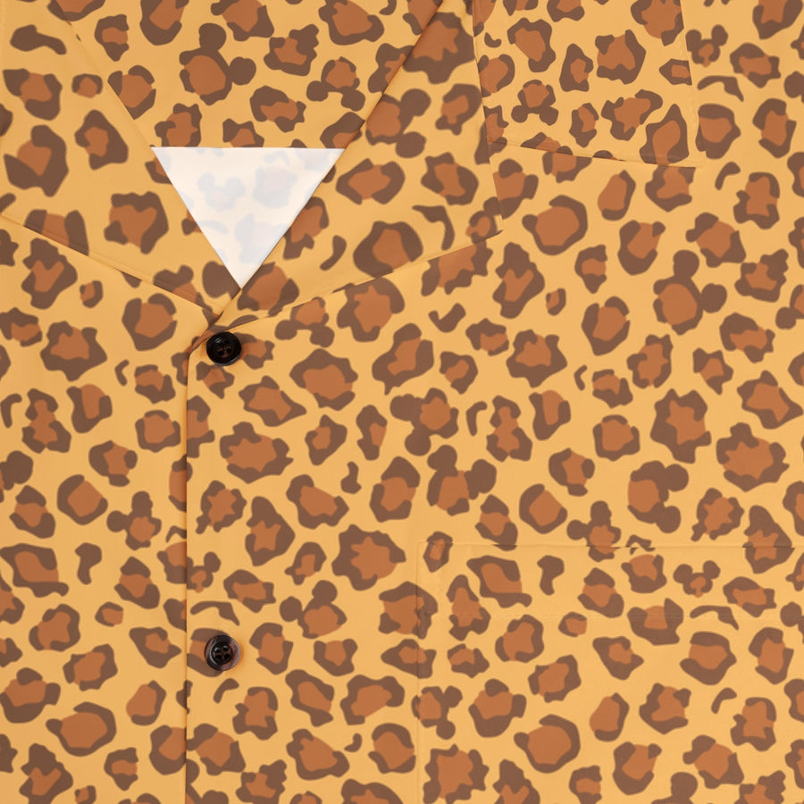 Leopard Print Hawaiian Button Up Shirt