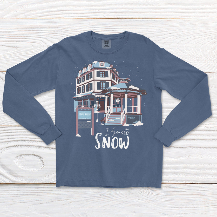 "I Smell Snow" Comfort Colors Tee (Long Sleeve)