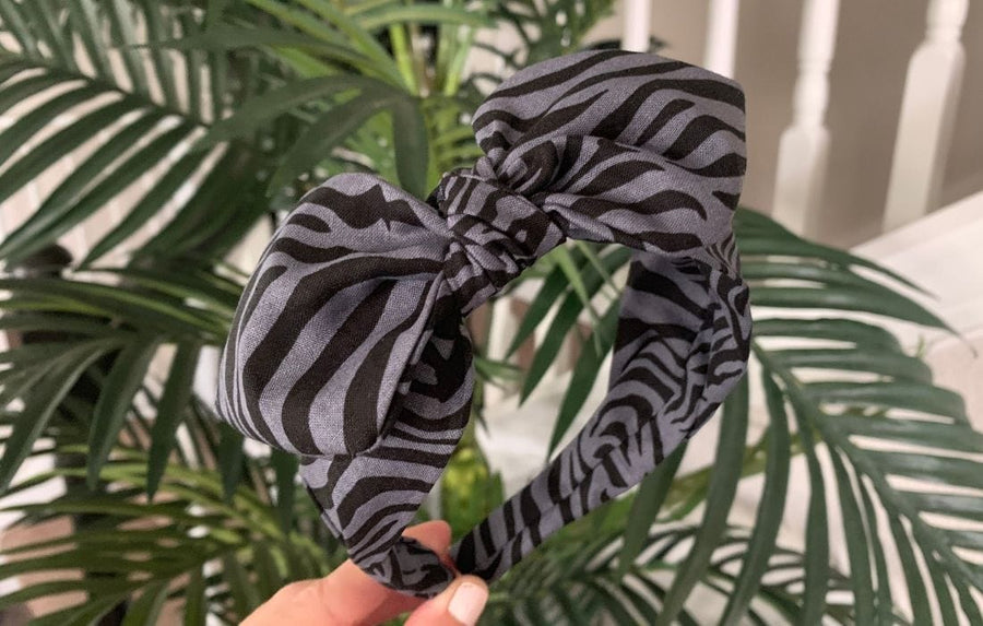 Dark Zebra Print Hairband