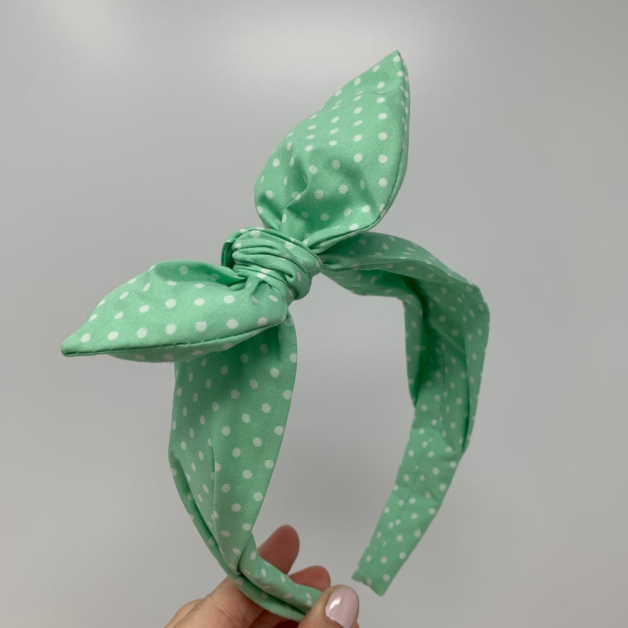 Mint With White Polka Dots BellaBow