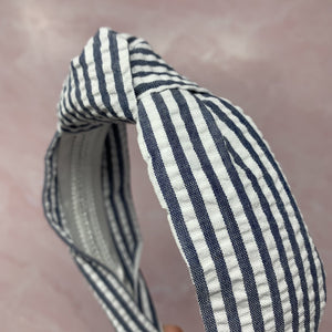 Gray & White Stripe Seersucker BellaBand