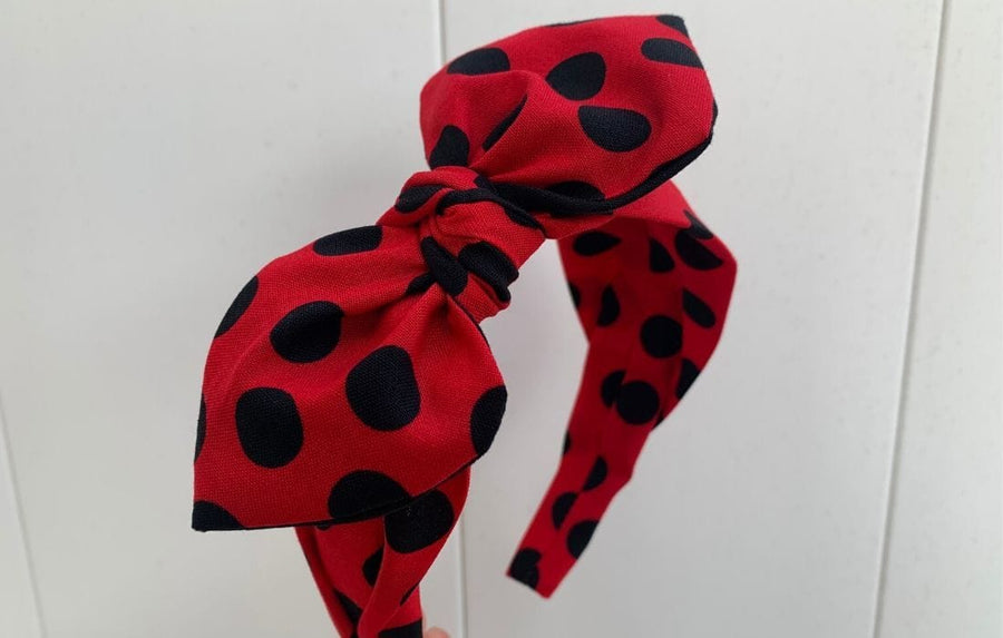 Red With Black Dots Hairband