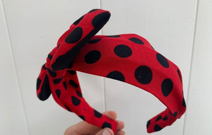 Red With Black Dots Hairband
